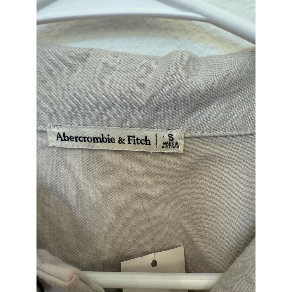 Abercrombie‎ & Fitch Denim Shirt Dress Light Grey Small NWT - Picture 4 of 7